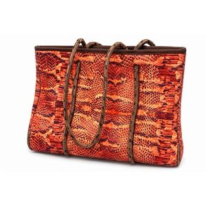 Simply Southern Neoprene Tote Bag Snake Print Brown Rope Handles + Zip Pouch